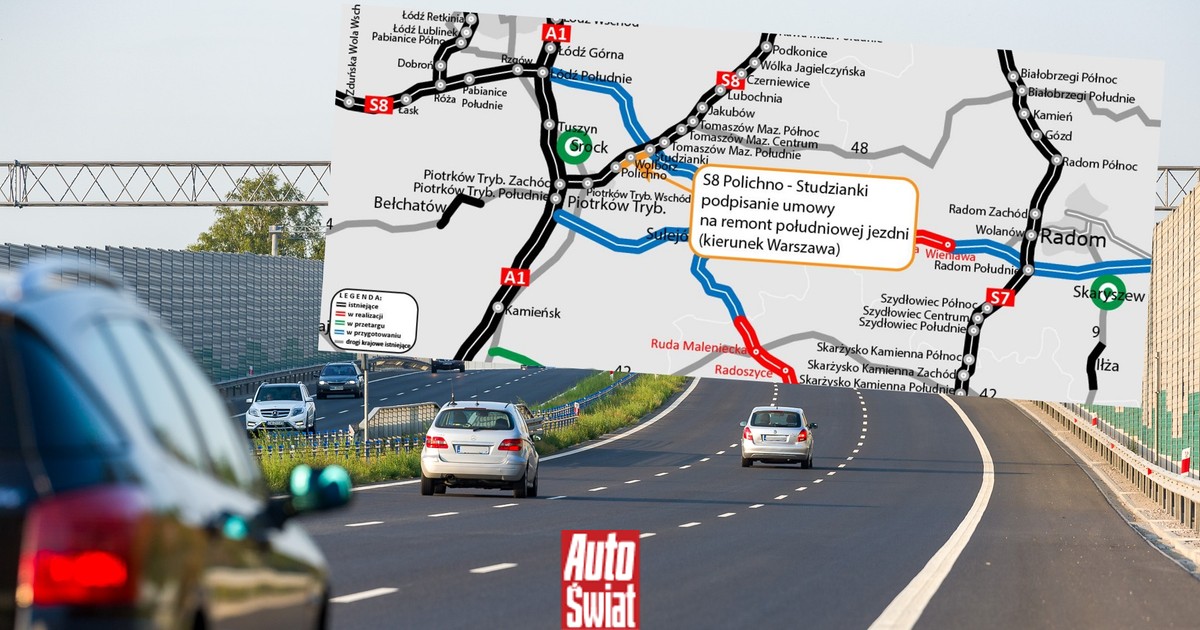 Był betonowy, będzie asfaltowy. Fragment drogi S8 idzie do remontu