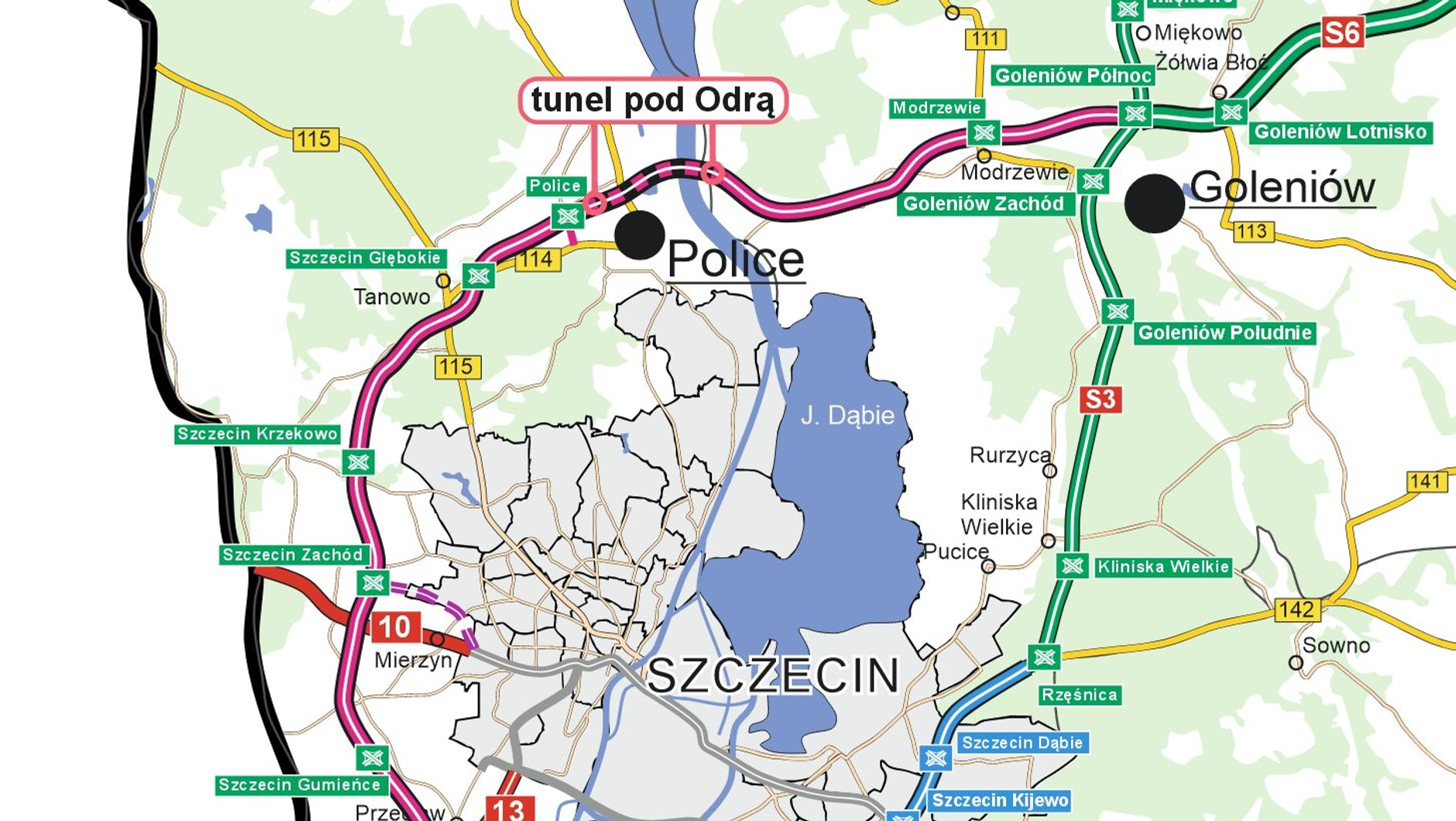 Przebieg S6 pod Szczecinem
