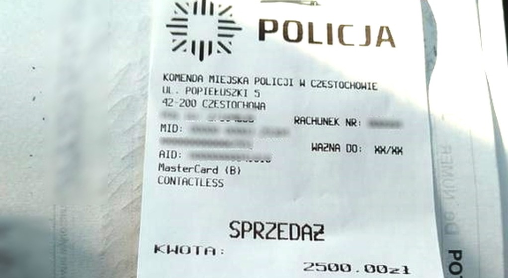 Jechał autostradą 249 km/h. Potwierdzenie za płatność za mandat