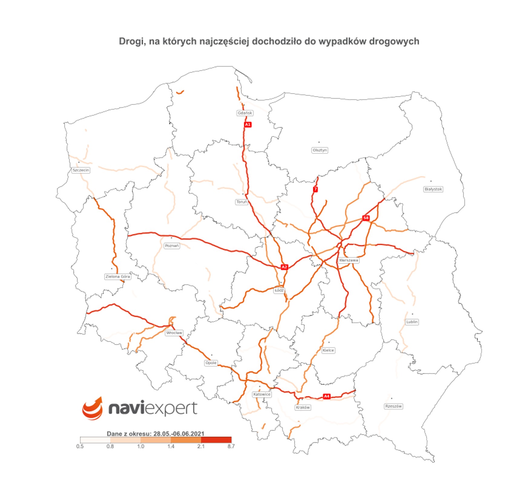 Gdzie najczęściej dochodziło do wypadków - niebezpieczne miejsca