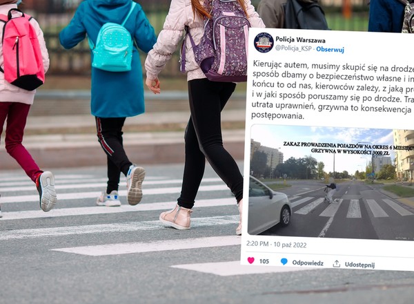 Prawie przejechał dziecko na przejściu. Policja udostępniła nagranie