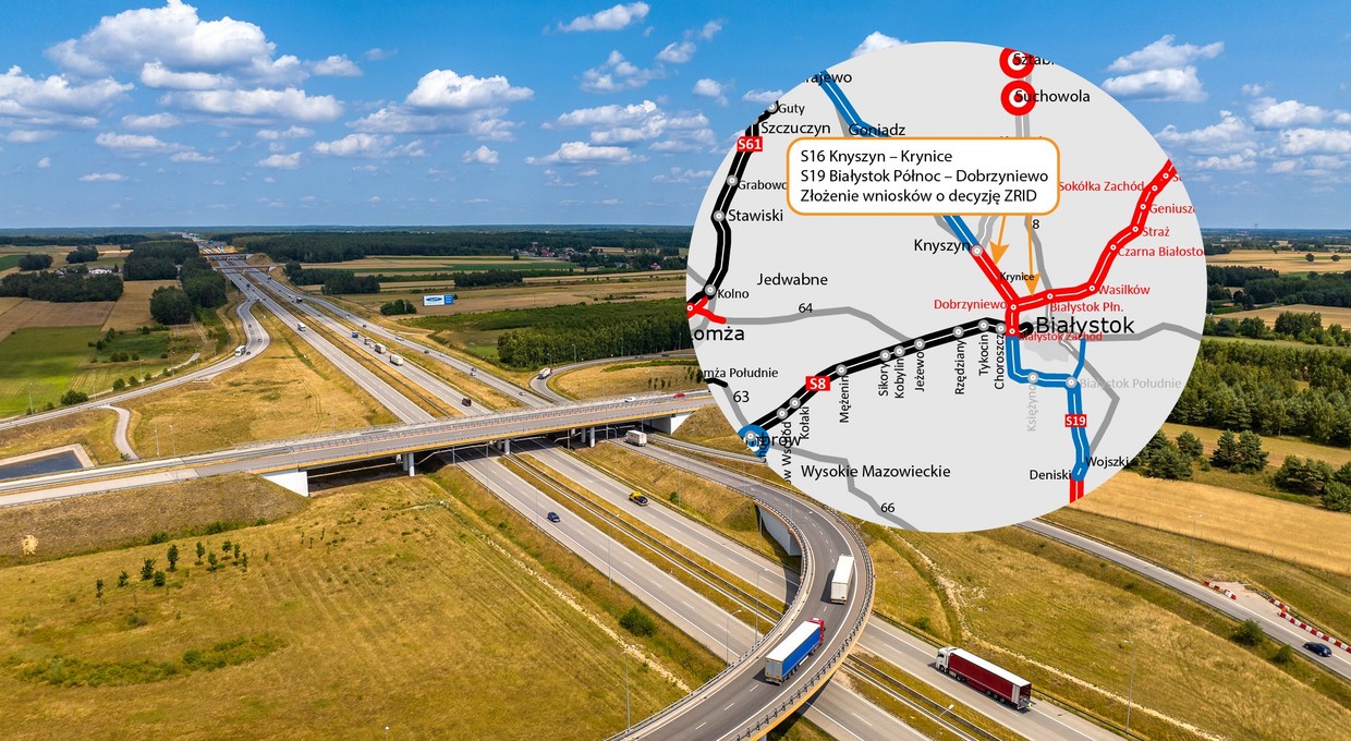 GDDKiA podaje datę dla ważnego odcinka S16 i S19. Obwodnica Białegostoku