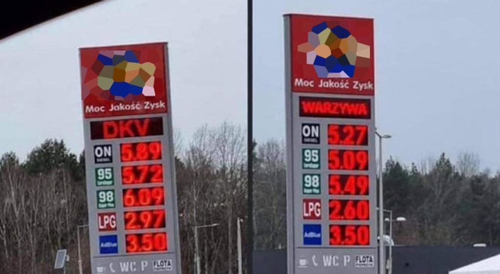 Ceny paliw na prywatnej stacji benzynowej
