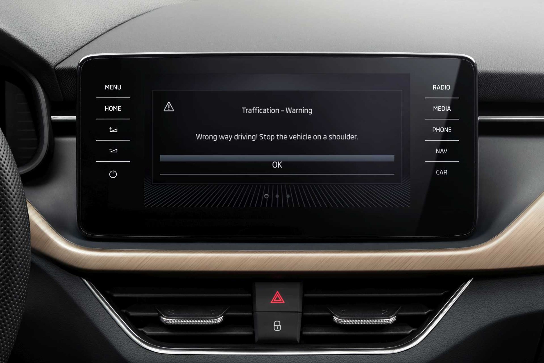 Ostrzeżenie o jeździe pod prąd - Skoda Scala