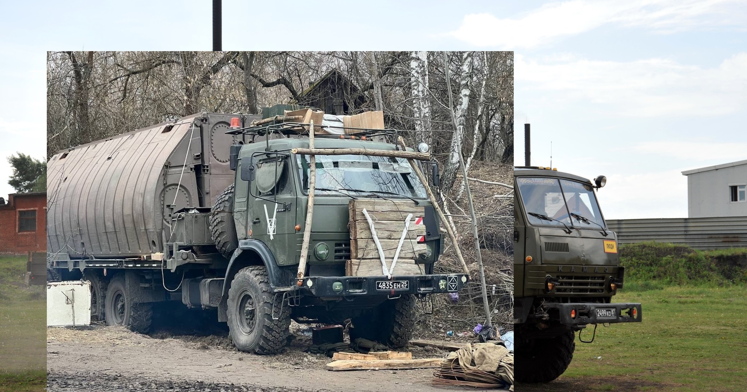Kamaz "opancerzony" drewnem