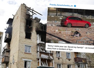 "Przepraszam, ukradłem twój samochód. Uratowałem moją rodzinę". Niezwykła historia z Kijowa