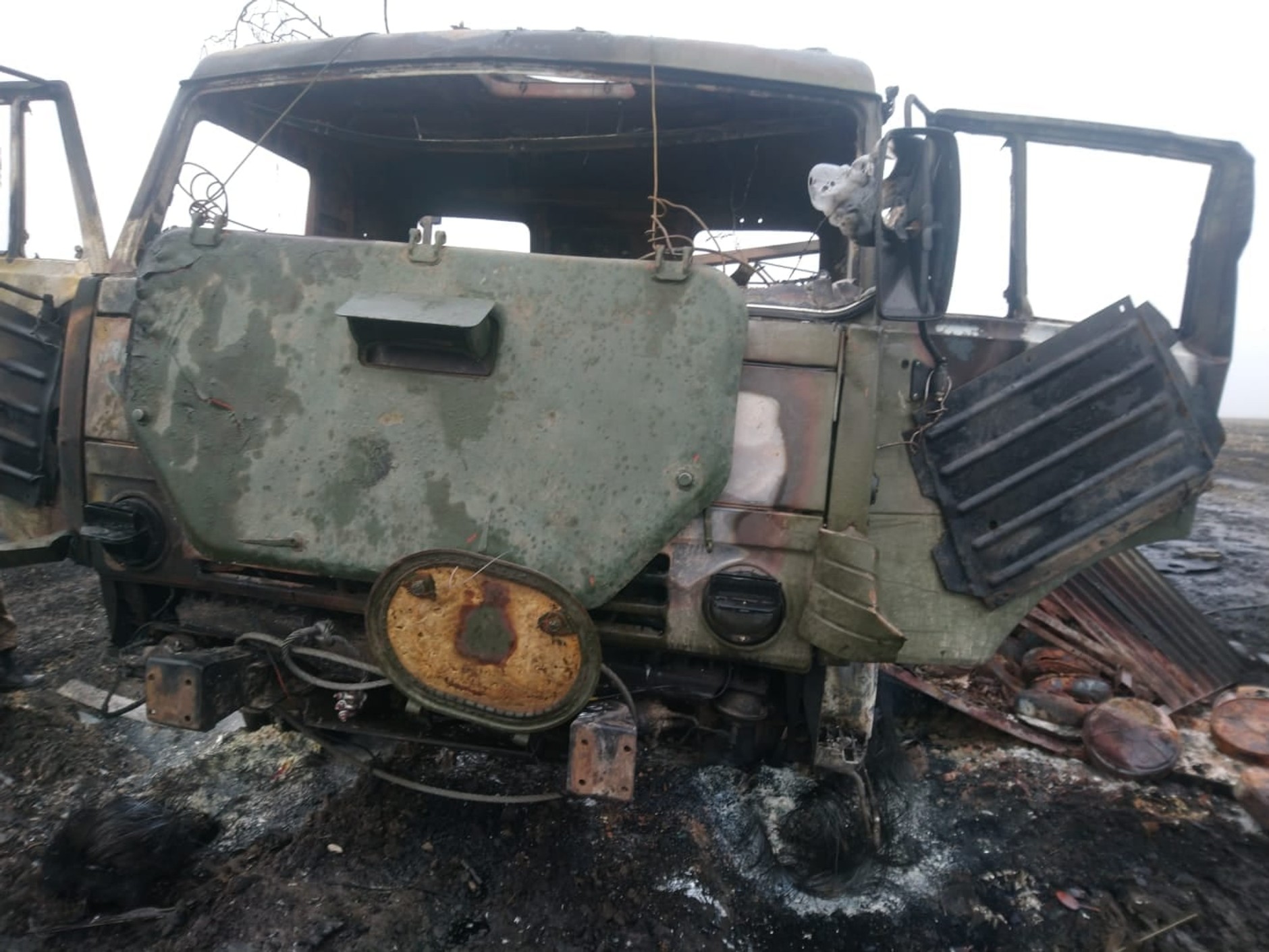 Zniszczona rosyjska ciezarówka