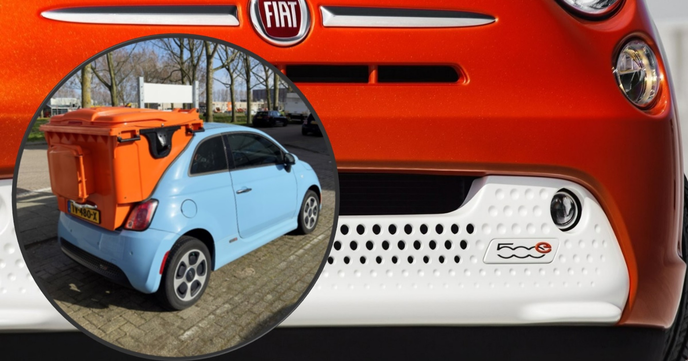 Fiat 500e w wersji "śmieciarka". Co autor miał na myśli?