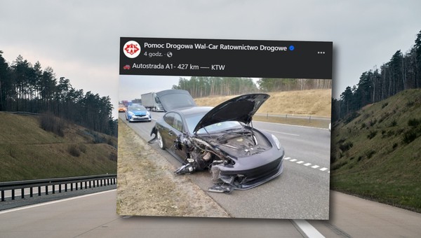Porsche zderzyło się z ciężarówką na A1. Kierowca prawdopodobnie zasnął