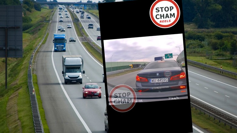 BMW wyhamowało inny samochód na drodze S2. Omal nie doszło do katastrofy