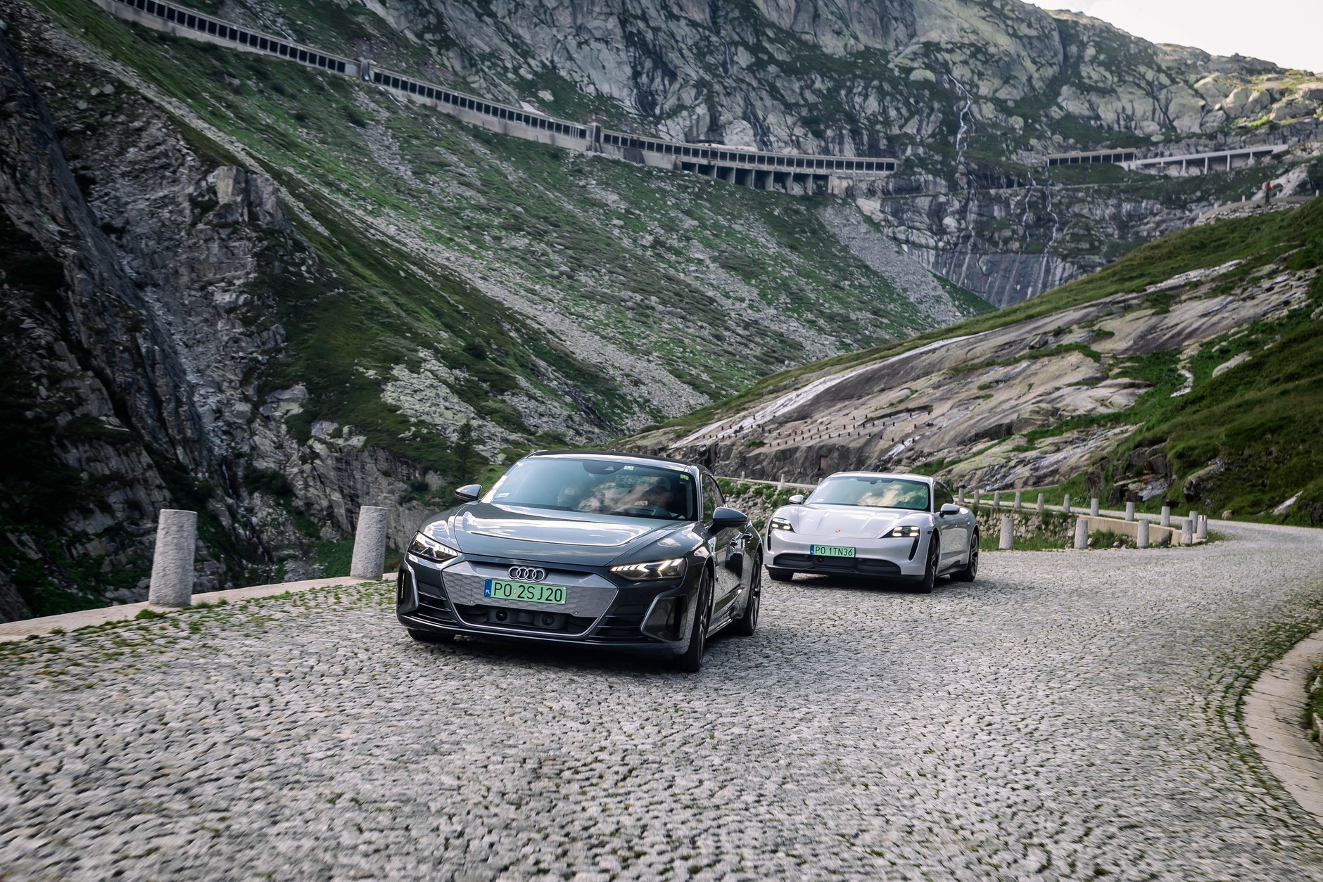 Elektromobilność Alpy Audi e-Tron S Audi e-Tron GT Porsche Taycan