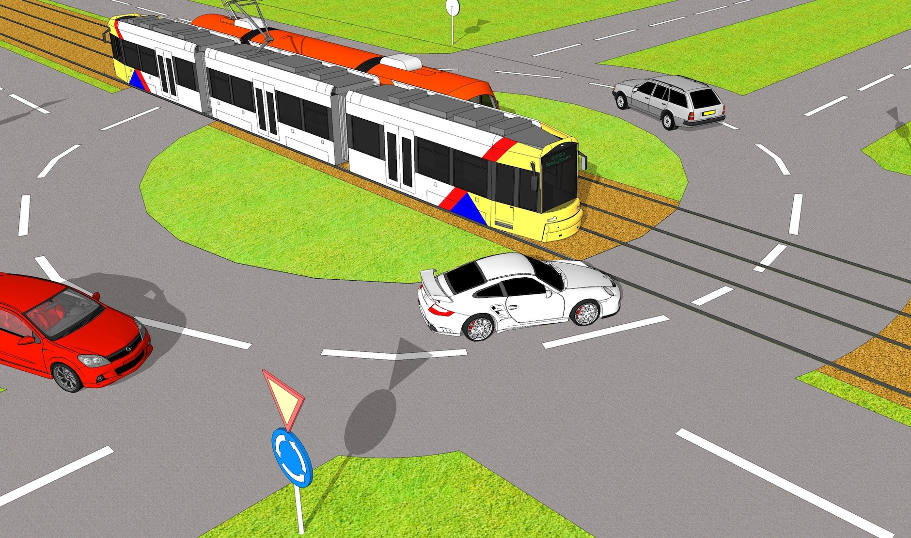 Tramwaj zjeżdżający z ronda ma pierwszeństwo