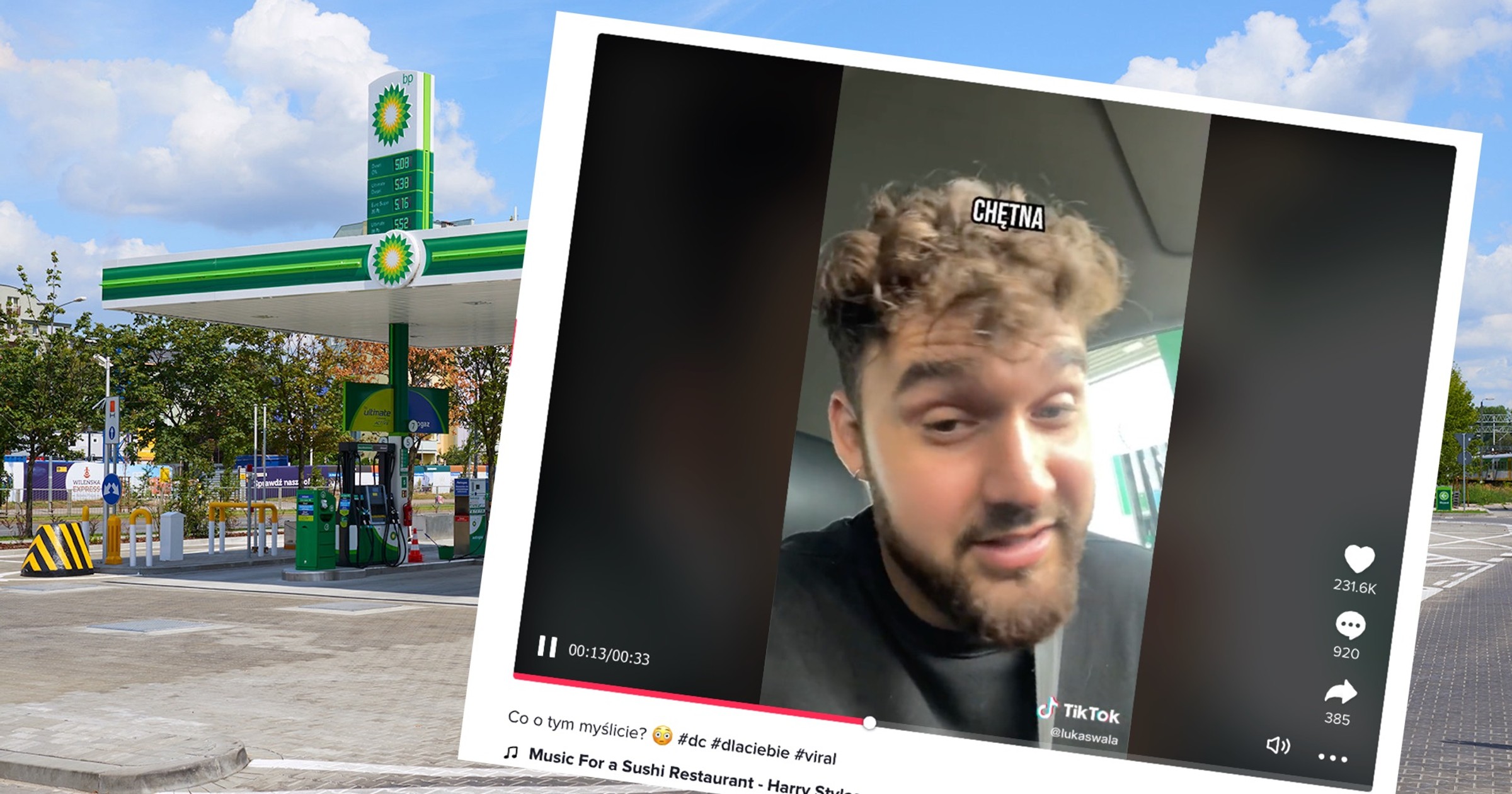 Niepełnosprawny Łukasz Wala sprawdził na stacji benzynowej, czy po trzykrotnym zatrąbieniu ktoś z obsługi stacji podejdzie, aby mu pomóc