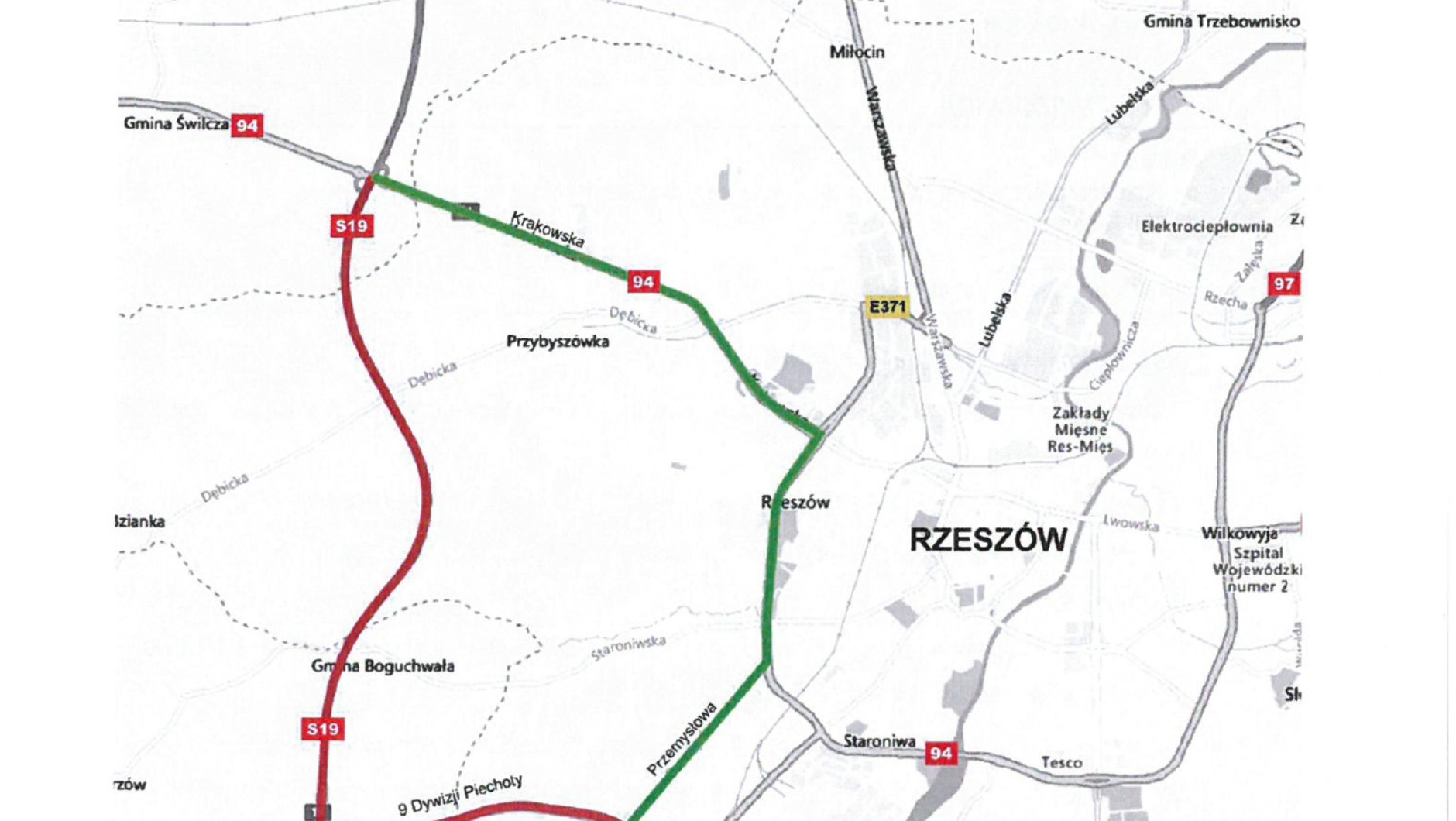 Mapa z wyznaczonym objazdem