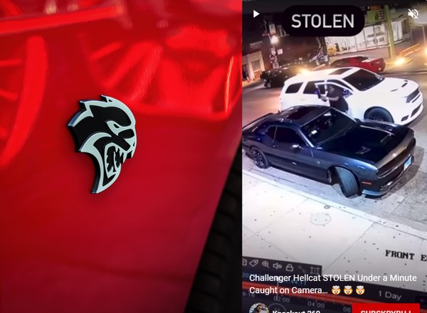Złodzieje znaleźli nietypowy sposób na kradzież Dodge'a Challengera Hellcat [WIDEO]