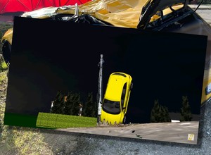 Wypadek Renault w Harmężach. Eksperci twierdzą, że kierowca walczył o życie swoje i pasażerów