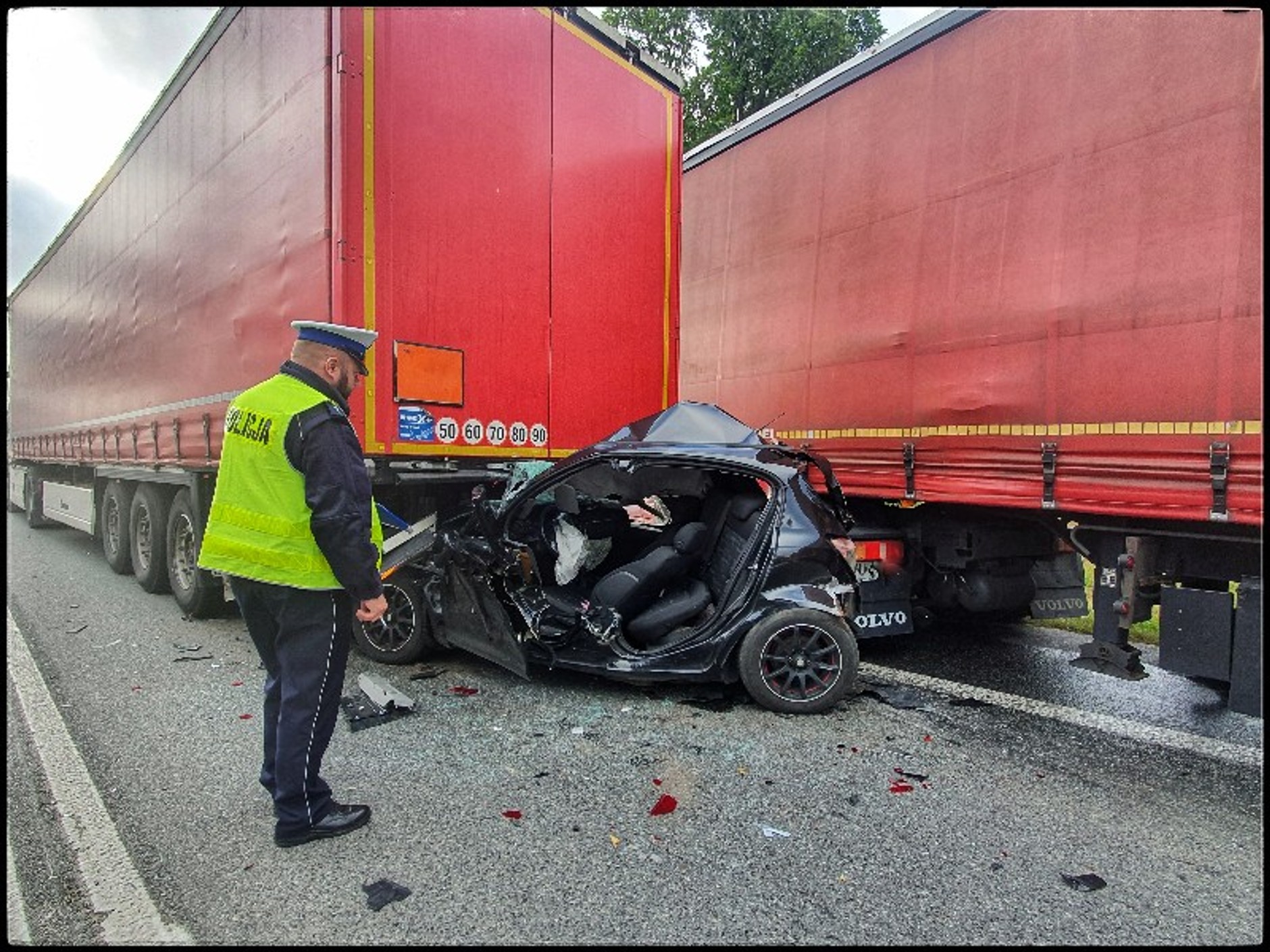 Wypadek na DK2 nieopodal Siedlec