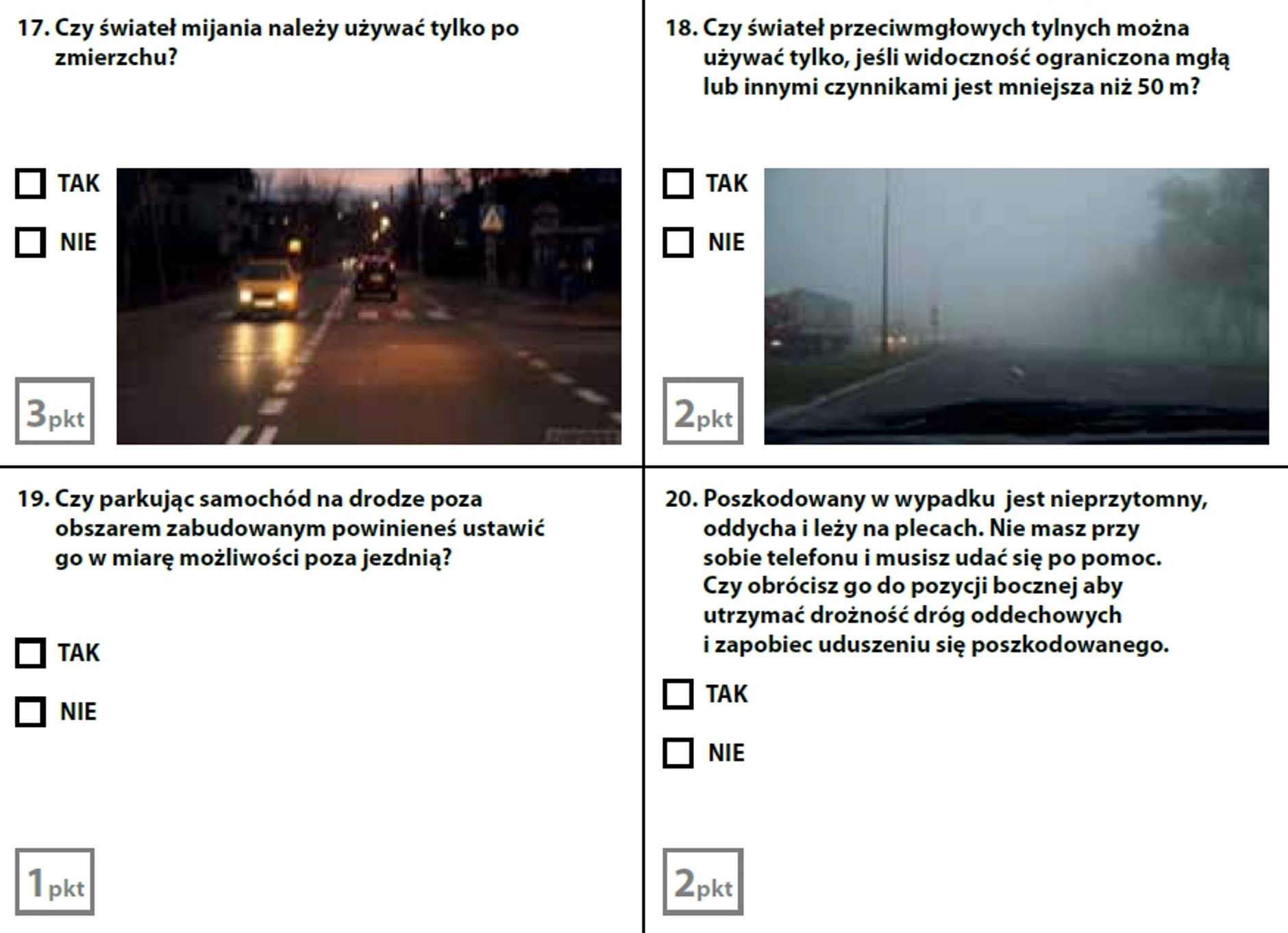 Egzamin teoretyczny na prawo jazdy - zestaw 4