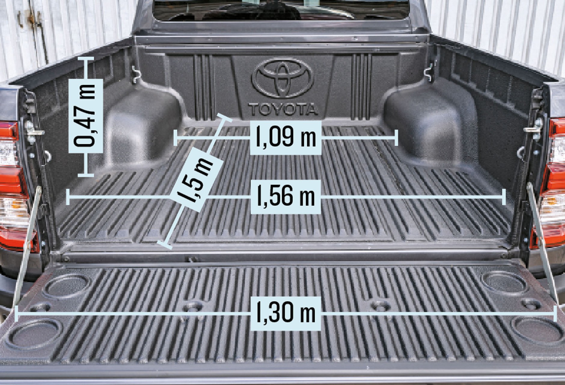 Toyota Hilux - wymiary skrzyni ładunkowej
