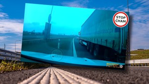 TIR wyjechał mu przed maskę. Wyprzedził go pasem zieleni [WIDEO]