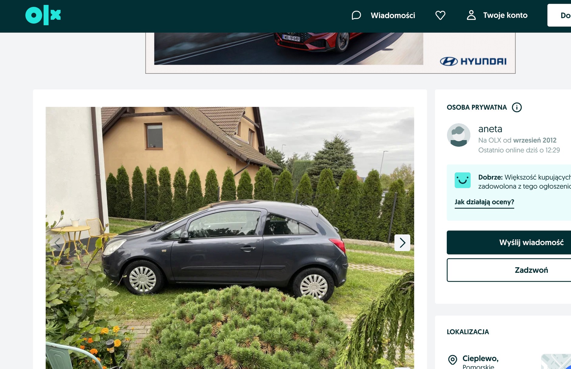 Opel Corsa z ogłoszenia