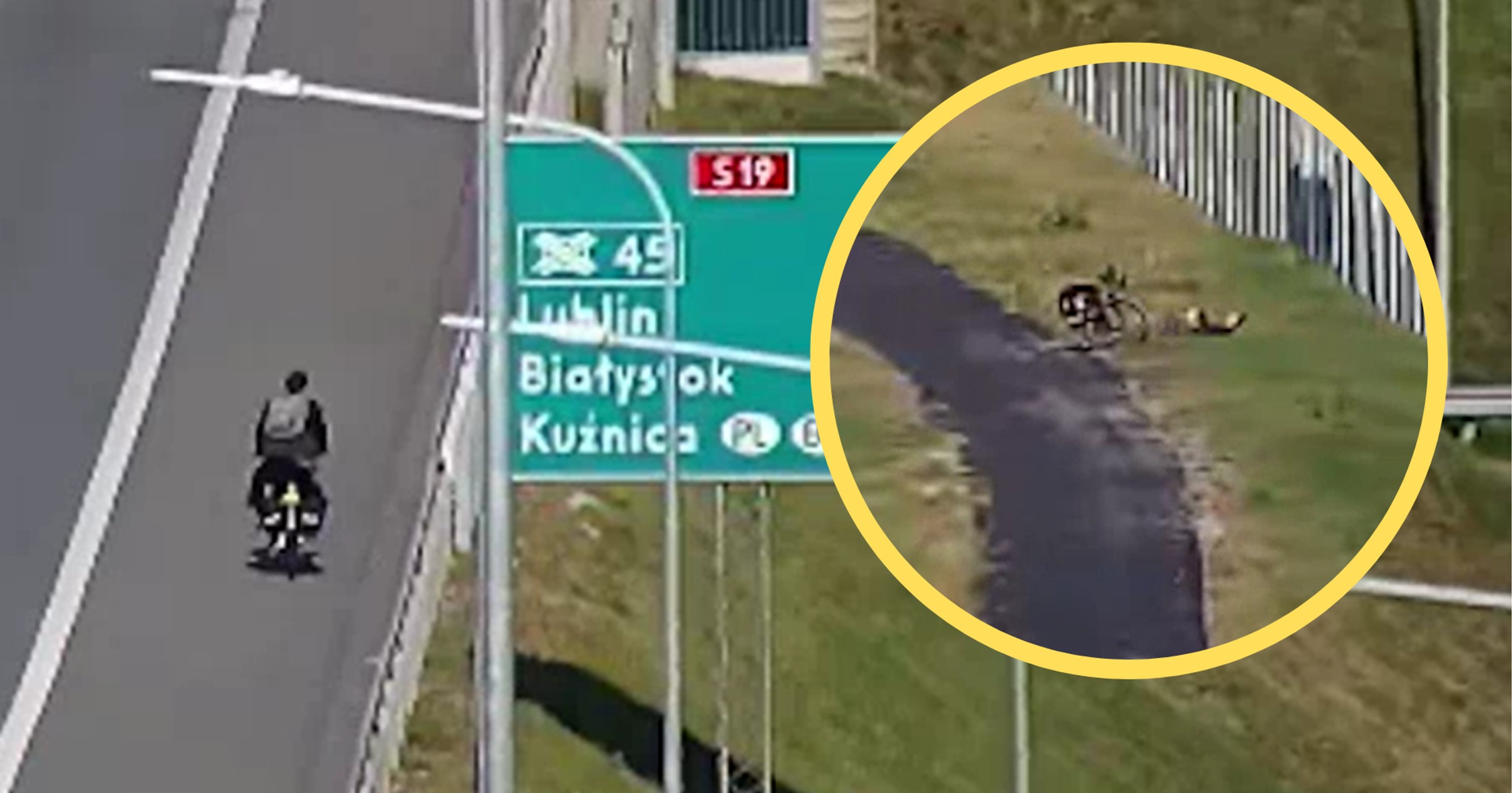 Jechał rowerem po S19. Przejażdżka zakończyła się mandatem