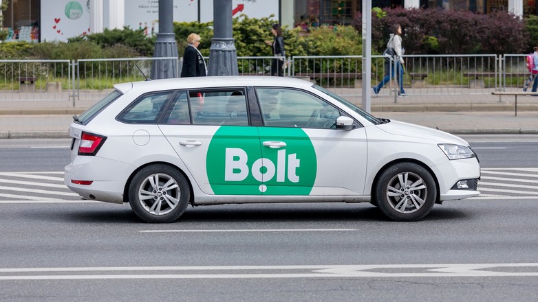 Taksówka firmy Bolt w Warszawie