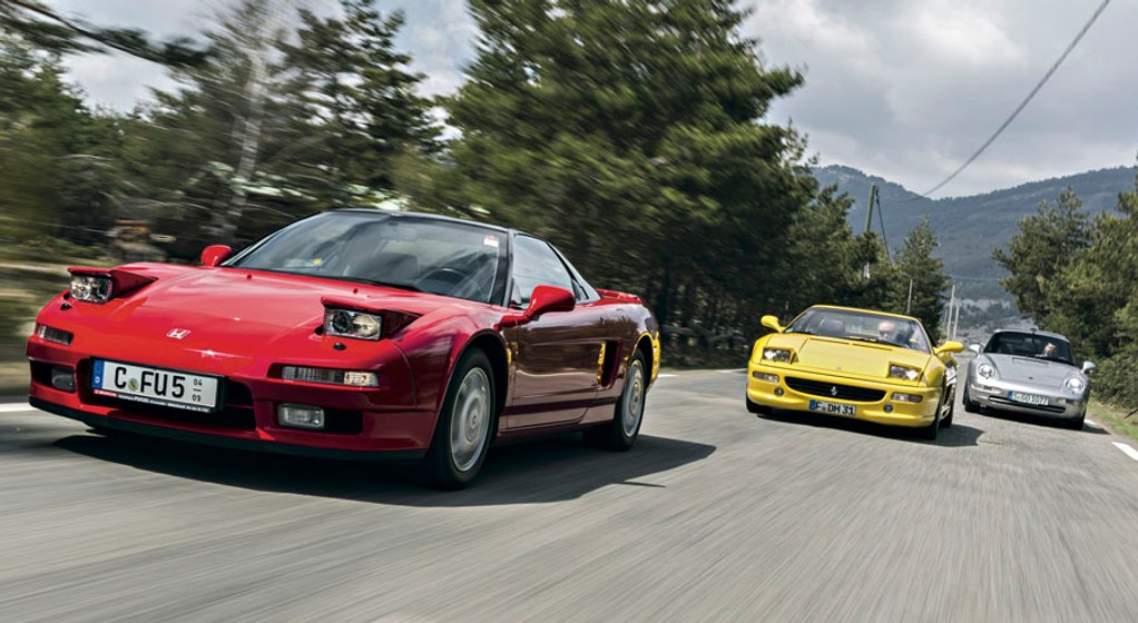 Auta marzeń z lat 90. - Honda NSX kontra Ferrari F355 GTS i Porsche 911 Targa