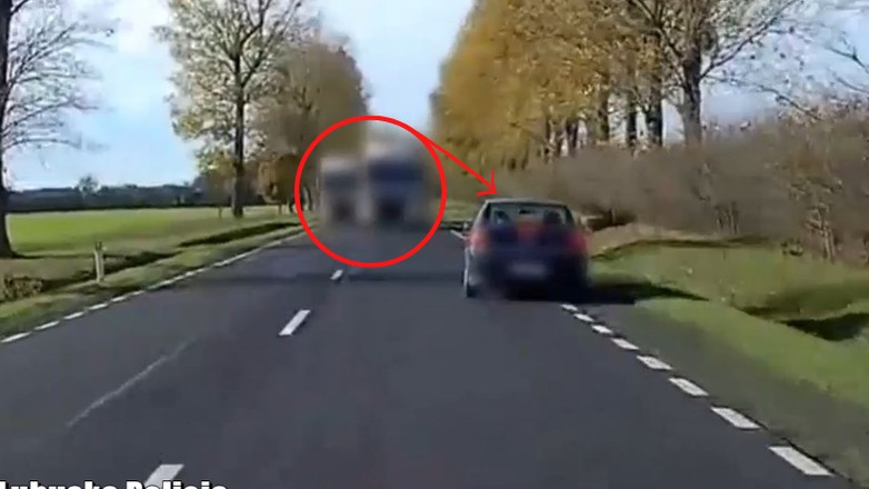 Kierowca samochodu osobowego musiał mieć strach w oczach