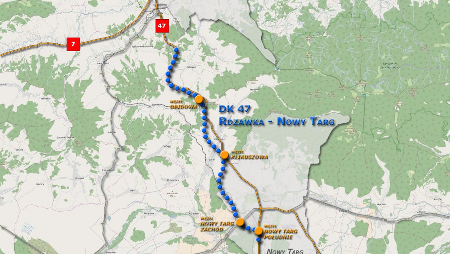 DK47 Rdzawka — Nowy Targ