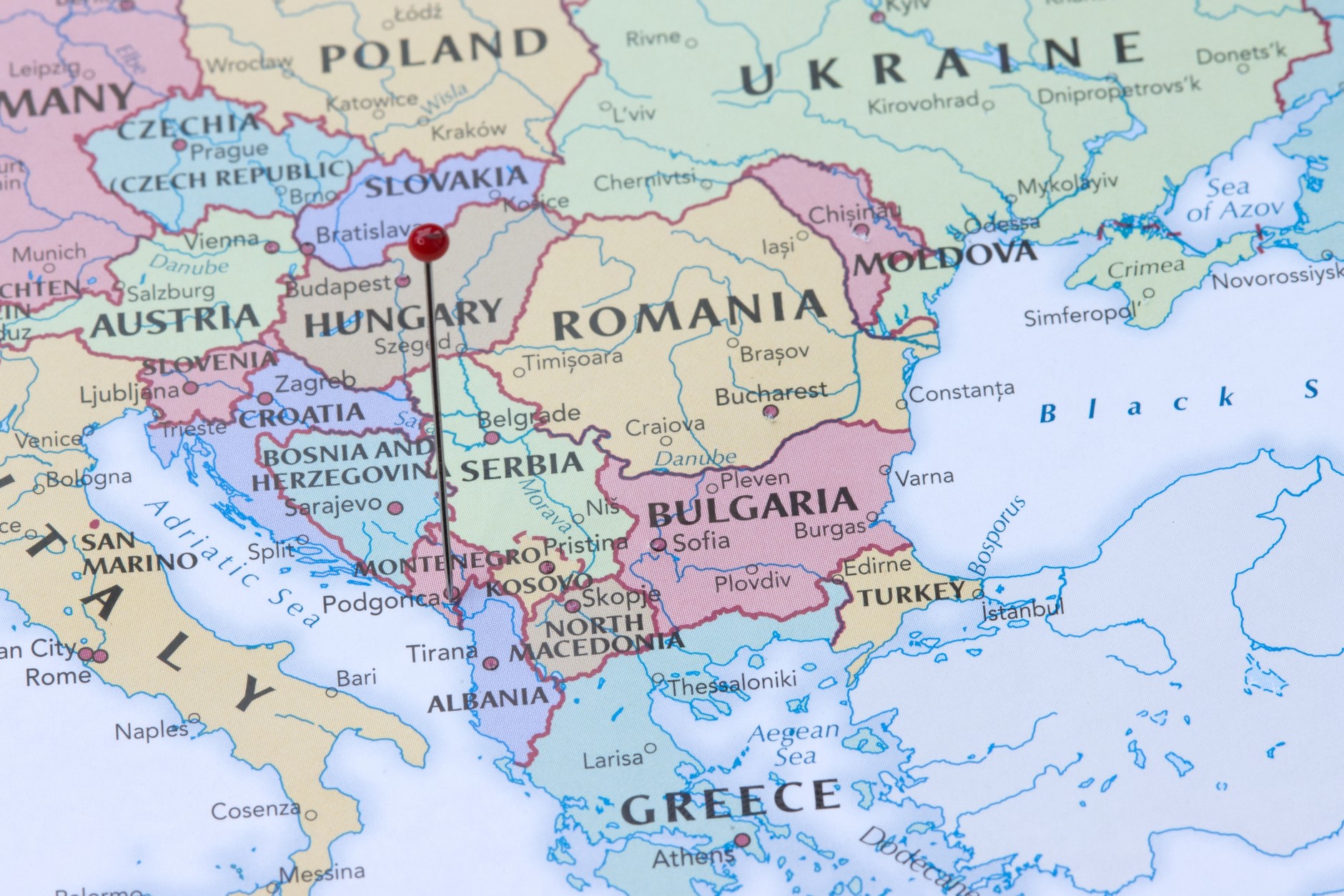 Czarnogóra — mapa