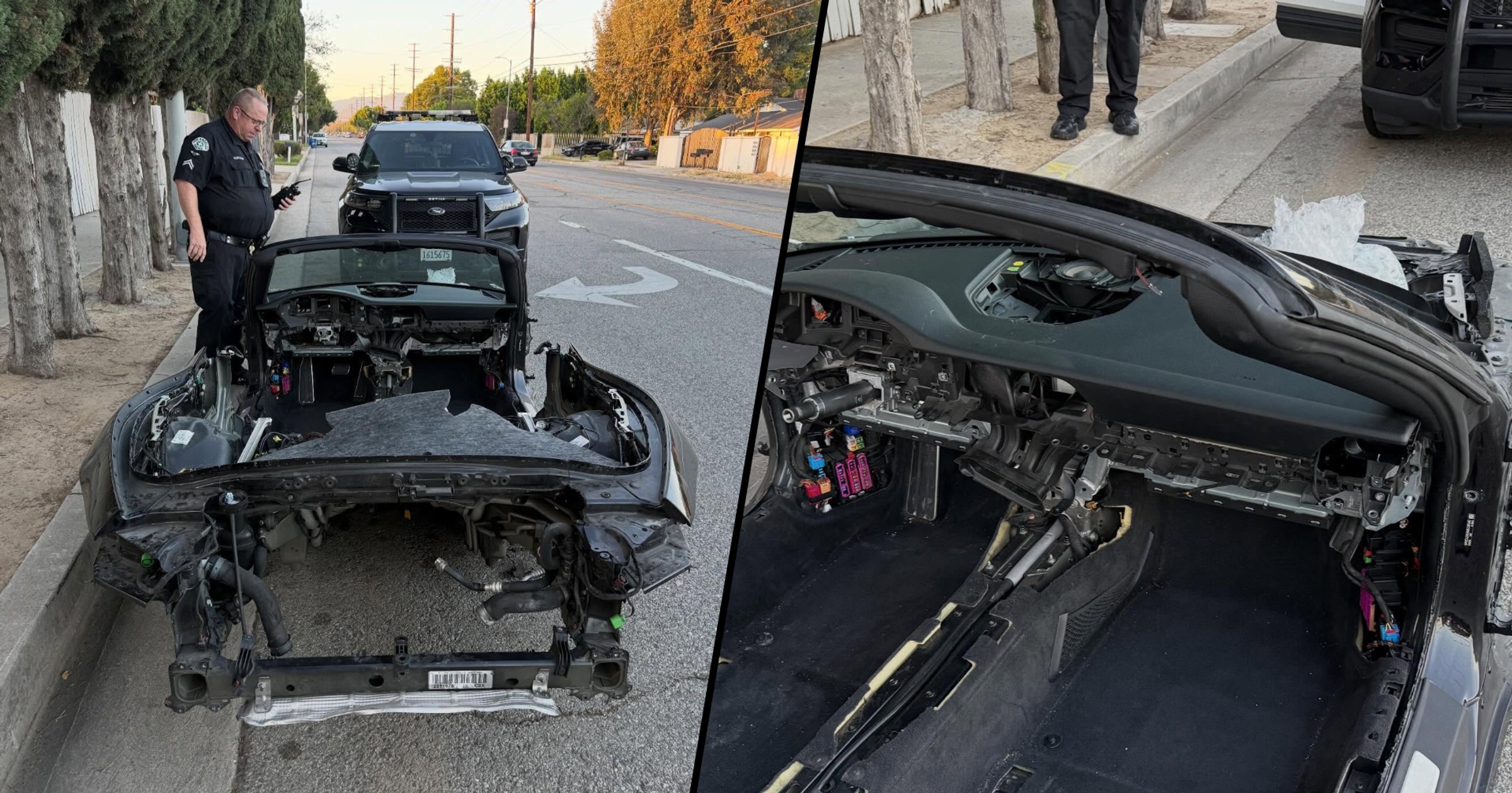 Porsche 911 skradzione w Los Angeles. Na ulicy została sama skorupa