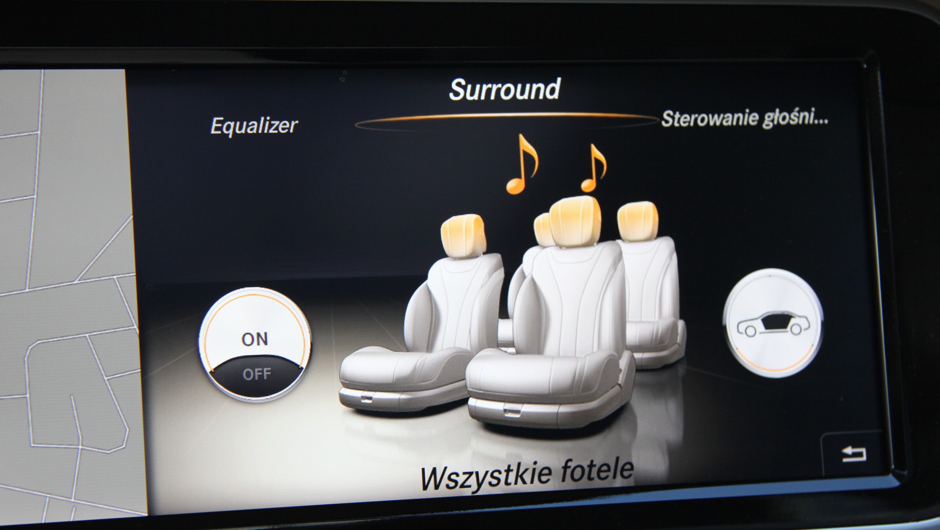 Korekcja dźwięku surround w nowej klasie S. Regulacja dla poszczególnych miejsc w samochodzie.