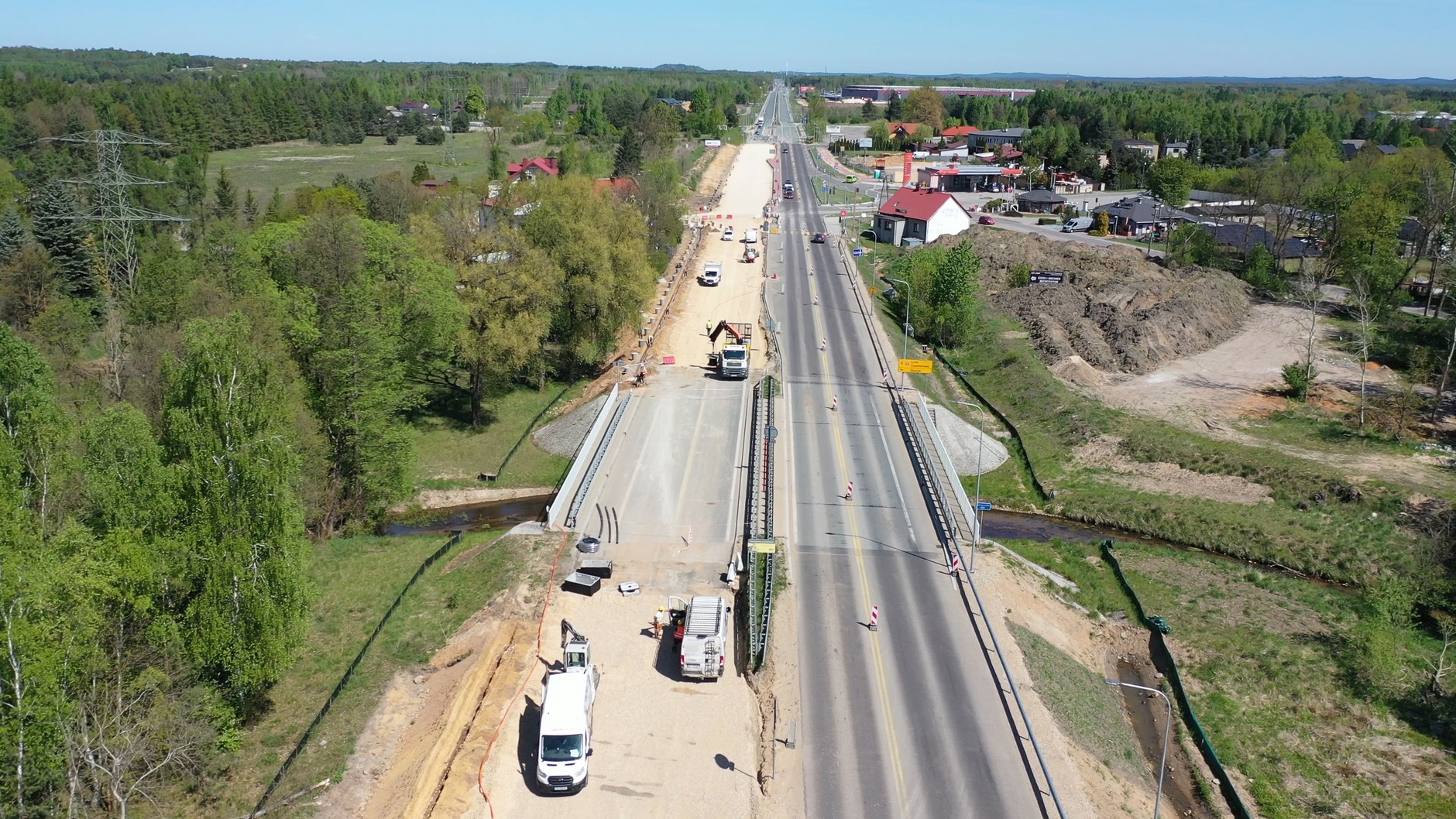 Przebudowa DK91 na odcinku Zawada - Siedlec Duży, widok w kierunku Częstochowy