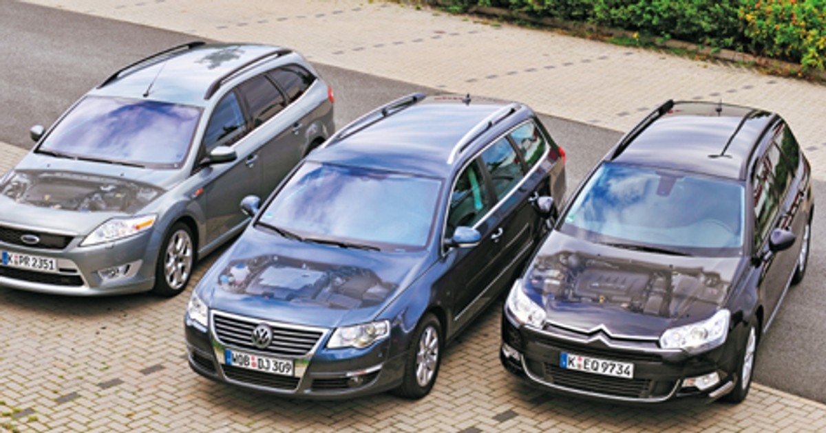 VW Passat kontra Citroen C5 i Ford Mondeo - Porównanie dynamicznych kombi z silnikami Diesla