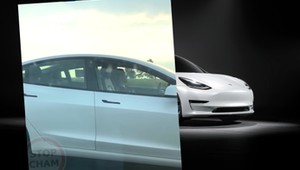 Tesla jechała lewym pasem po S5, kierująca nie reagowała. Nagrywający był w szoku, gdy to zobaczył