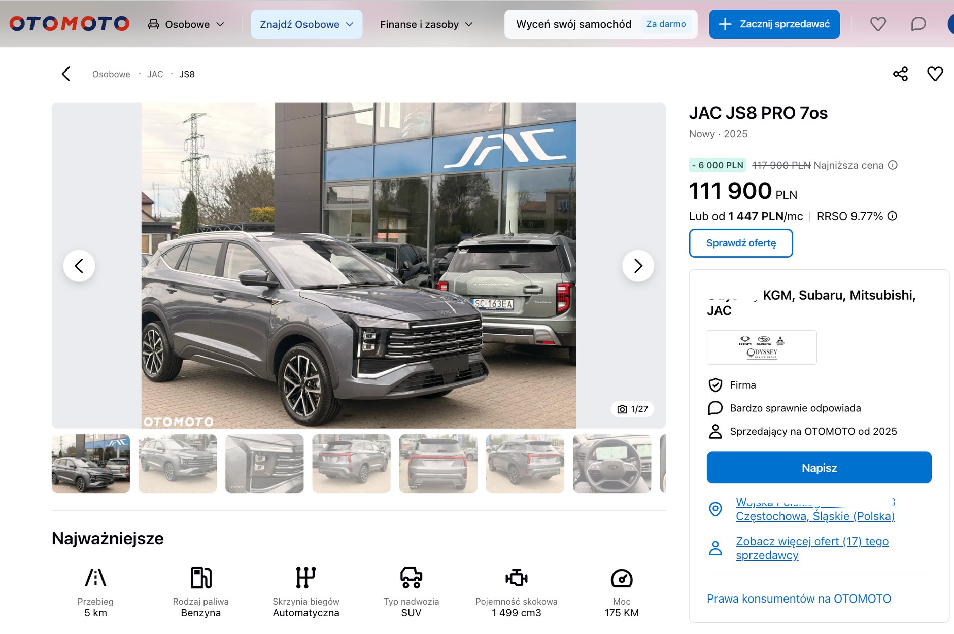 JAC JS8 Pro w wyprzedażowej ofercie