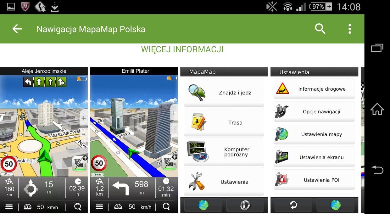 MapaMap 8.5 Android. Omijanie korków można testować przez 7 dni