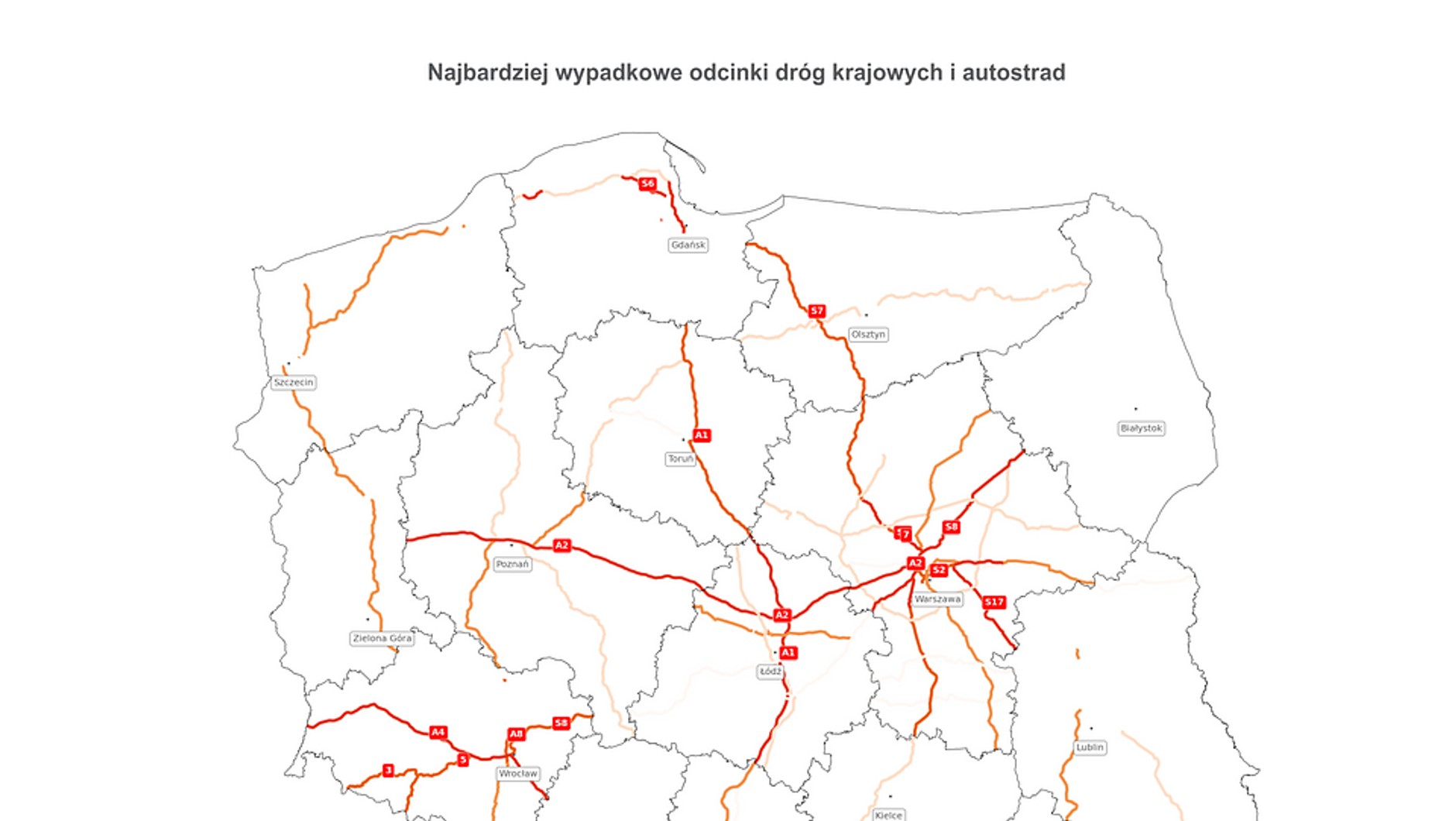 Najbardziej wypadkowe odcinki dróg krajowych i autostrad w majówkę 2023