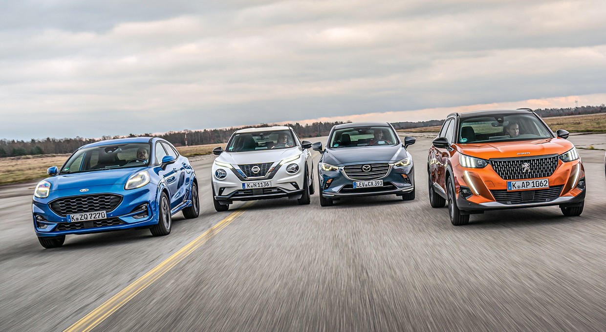 Małe SUV-y, które zdobywają świat: Ford Puma, Mazda CX-3, Nissan Juke i Peugeot 2008