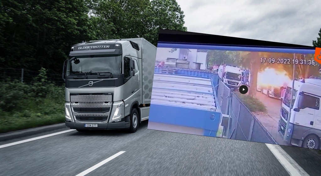 Kabinę ciężarówki Volvo rozerwał wybuch butli gazowej