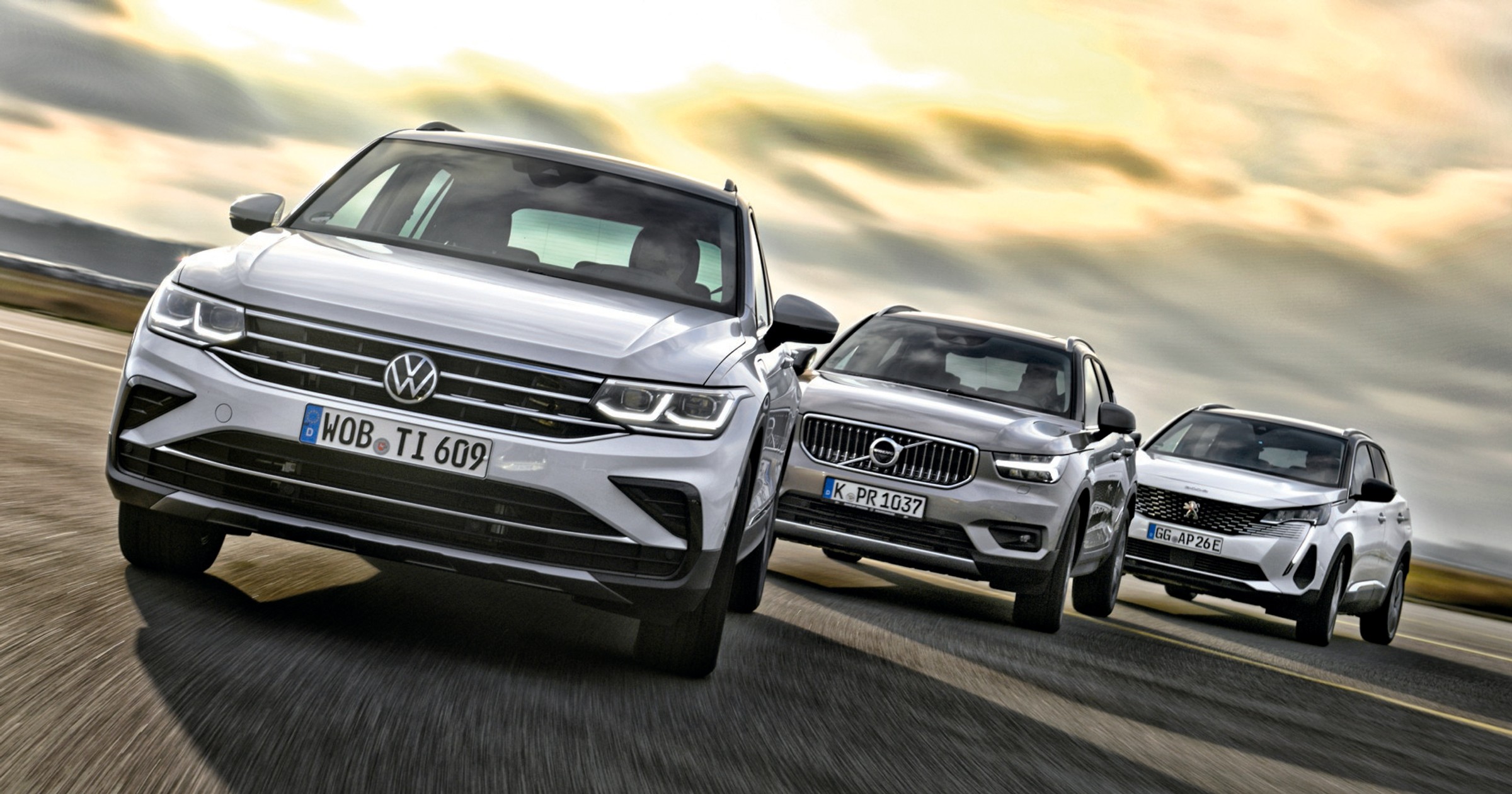 Peugeot 3008, Volvo XC40, VW Tiguan - SUV-y z elektrycznym dopalaczem