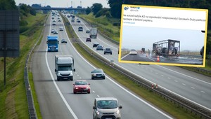 Pożar na autostradzie A2. Strażacy musieli go gasić dwa razy