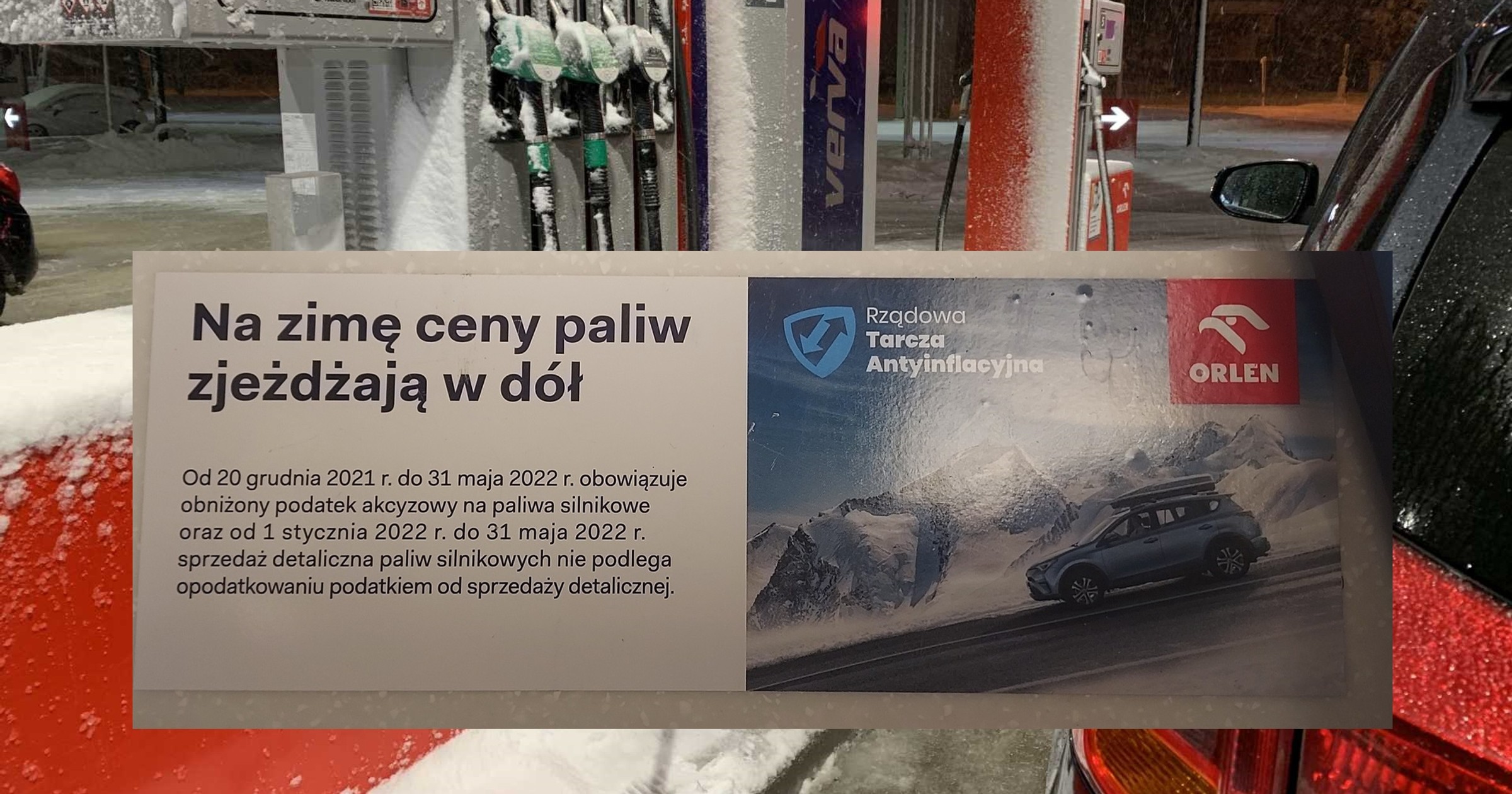 "Zimą ceny paliw w dół" informacja na stacjach paliw
