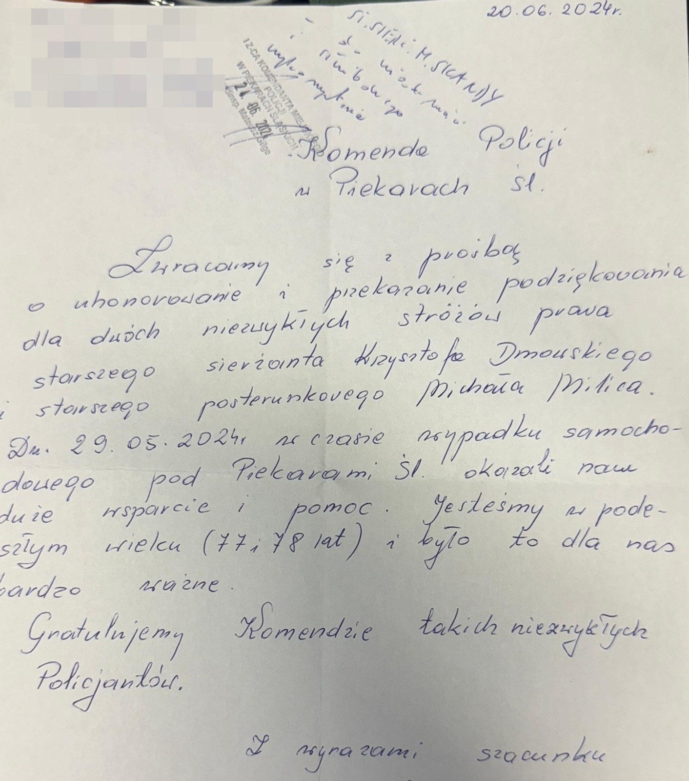 Dostali mandat, ale i tak podziękowali policjantom