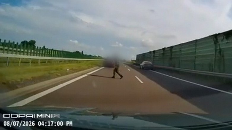 Pieszy na drodze ekspresowej S17 pod Lublinem