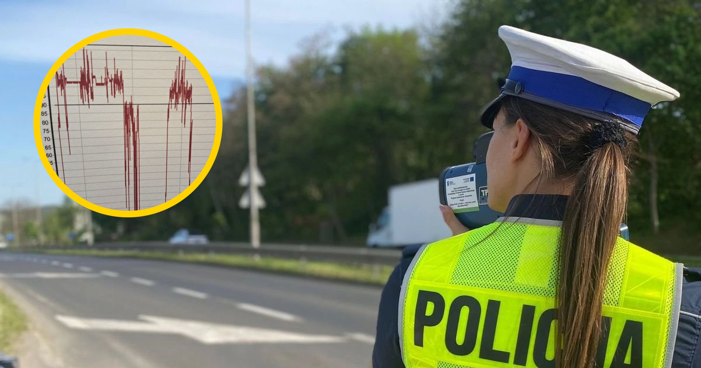 Zestaw ciężarowy z ponad 120 km na godz. na liczniku