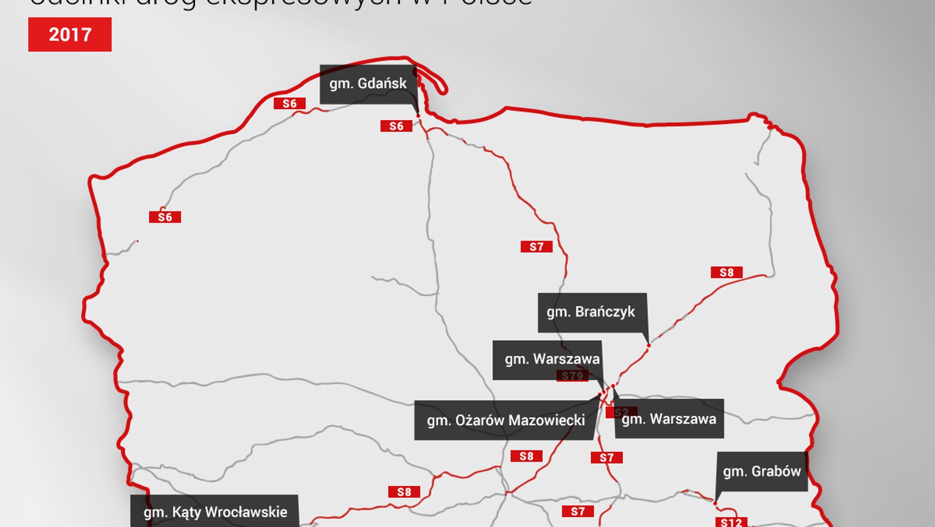 Najbardziej niebezpieczne odcinki dróg ekspresowych w Polsce w 2017 roku