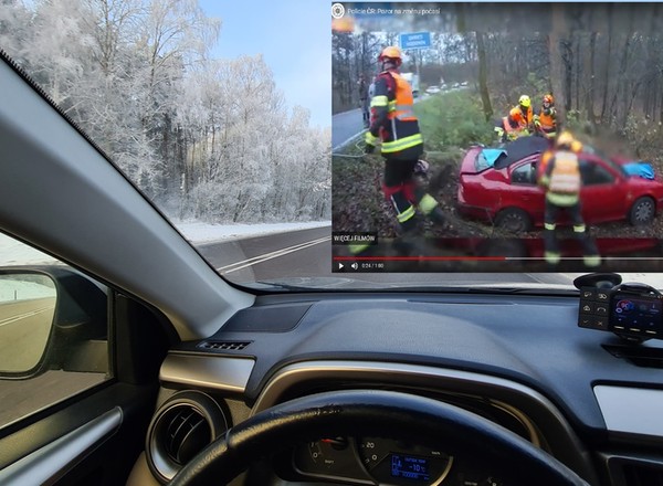 Uwaga na czarny lód na drogach! Kierująca nie opanowała auta