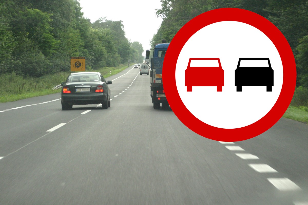 Traktor jedzie krajówką, a jest podwójna ciągła. Można wyprzedzać?